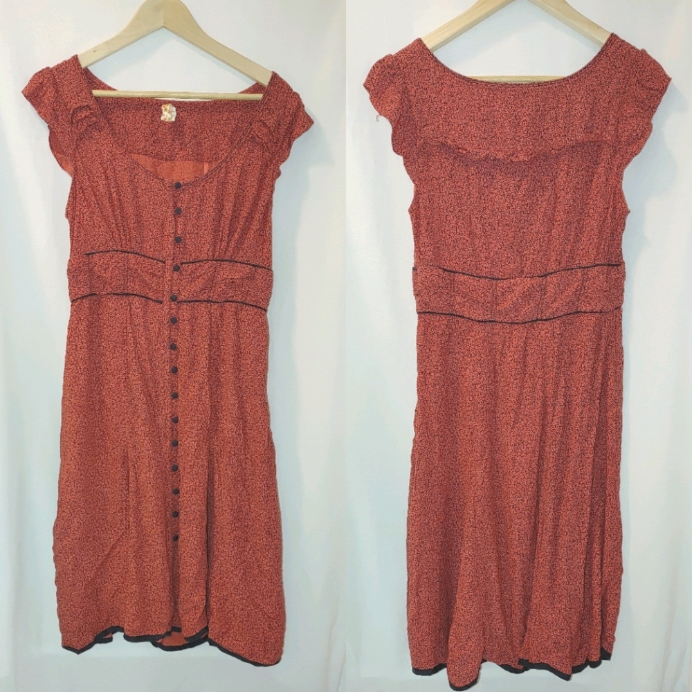 Maeve Anthropologie Floral Button Front Dress 6